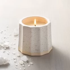 Wide Fluted Speckled Ceramic Salt Jar Candle Tonal Cream 11oz - Hearth & Handâ„¢ With Magnolia